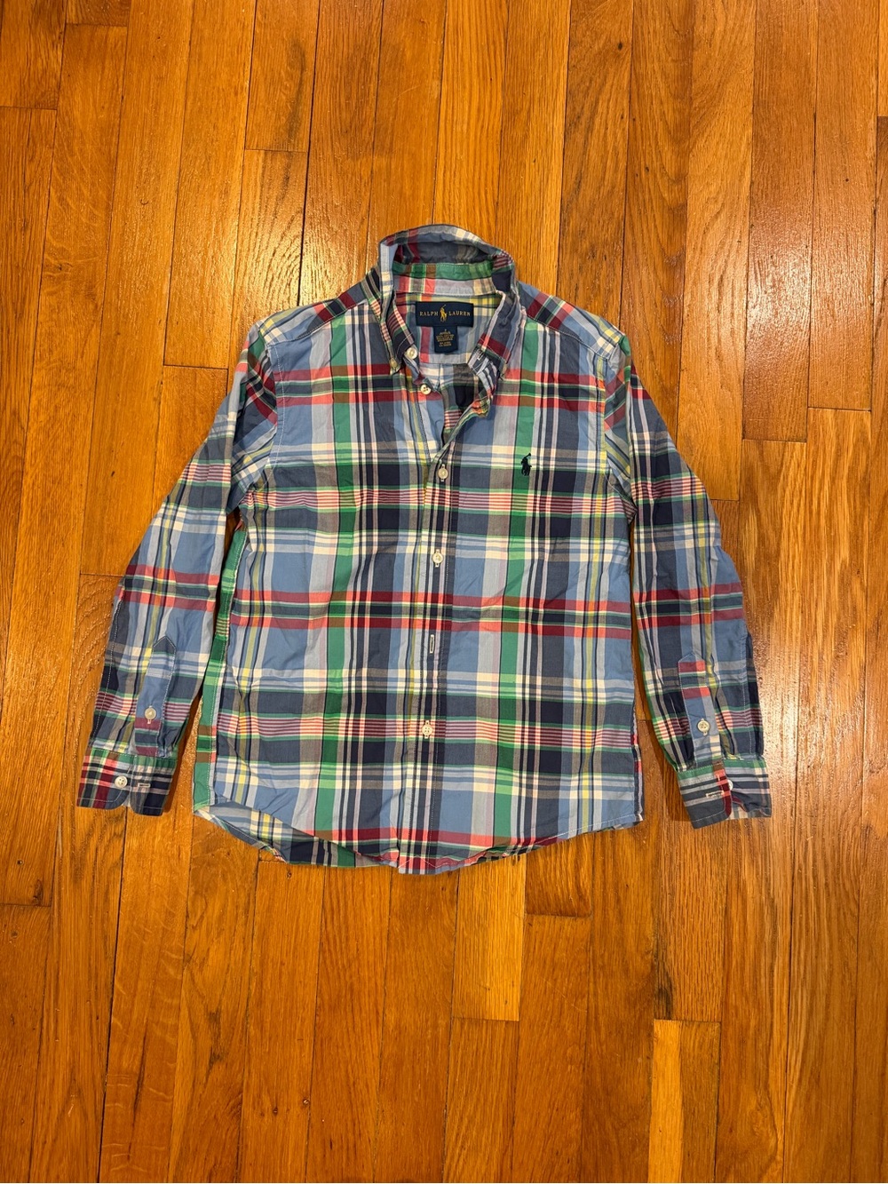 Ralph Lauren Blue Green Red Multi Plaid Button-Down Shirt